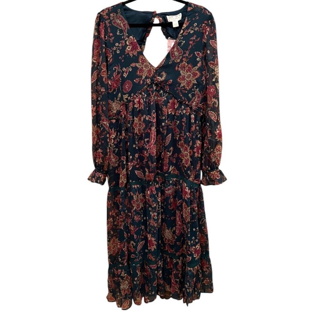 Band of the Free Run the World Pine Paisley Midi Dress Size L - Picture 3 of 9